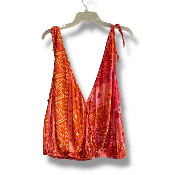 Free People Tied To You Tank Top in Lemonade color combo NEW - Picture 3 of 9